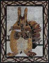 AN1862 Cute Little Squirrel and Acorn in Snow  Mosaic