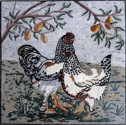 AN233 B&W roosters Mosaic