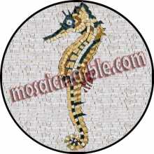 AN497 Colorful sea horse Mosaic