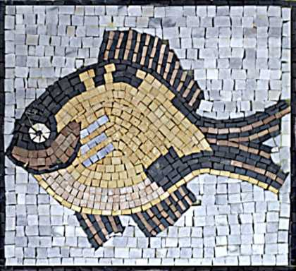 AN60 Gold & black big fish Mosaic