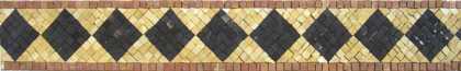 Black Diamonds on Gold bkgrnd Border Mosaic