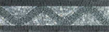 BD368 Grey curve spirale border Mosaic