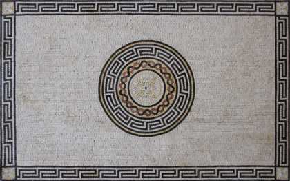 CR1224 Greek Border Rounded Art Carpet Design  Mosaic