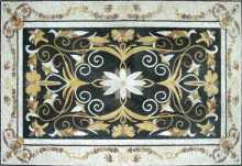 CR175 Elegant black gold & white floral Mosaic