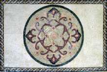 CR180 Circular Floral Design on White  Mosaic