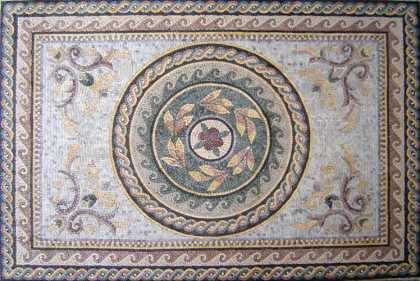 CR25 Faded roman leaves and flowers Mosaic