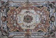 CR806 Preternatural Royal Floral Floor Carpet  Mosaic