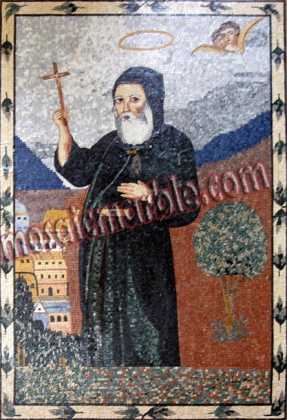 Saint Maroun (Mar Maroun) Maronite Religious Mosaic