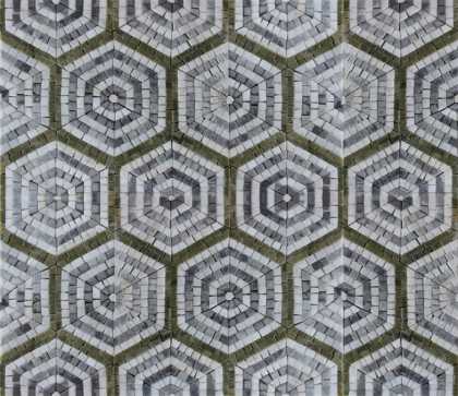 GEO2703 Repetitive Hexagon Pattern Tile  Mosaic