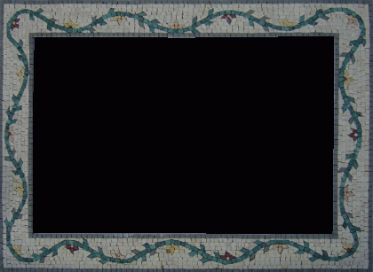 Green Vines Rectangle Mirror Border Mosaic