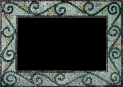 Light Blue with Spirals Mirror Border Mosaic