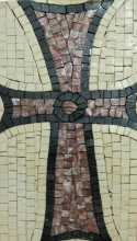 Red Byzantine Cross on White  Mosaic