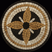 IN728 Round Flower Accent Wall Floor Inlay Tile  Mosaic