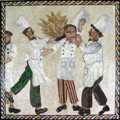 Chefs Cooking Kitchen Wall Backsplash Mosaic