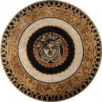 Centered medusa face round decorative  Mosaic