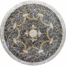 MD204 elegant grey and gold art Mosaic