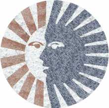 Sun and Moon Faces Art Mosaic