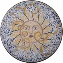 MD71 Sun face on dotted background Mosaic