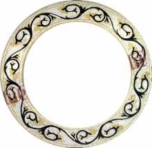 Black Vines Spiral Round Mirror Border Mosaic