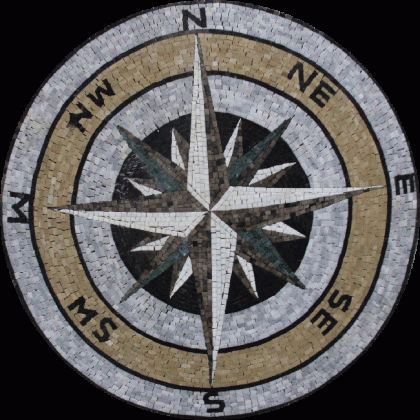 MD1915 Compass Sea Navigation Mural Home Decor  Mosaic