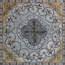 Square Floor Tile Floral Mosaic