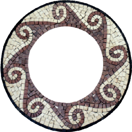 Brick Waves Round Mirror Mosaic