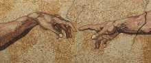 The Creation of Adam Detail Mosaic Wall Art