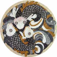 Fish Mosaic Medallion for the Garden