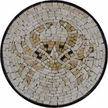 Yellow Crab Round Mosaic Stepping Stone